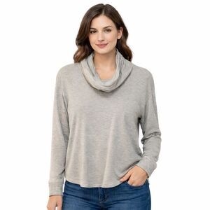 Splendid Sweater Womens Small Gray Cowl Neck Long Sleeve Lightweight Knit Top